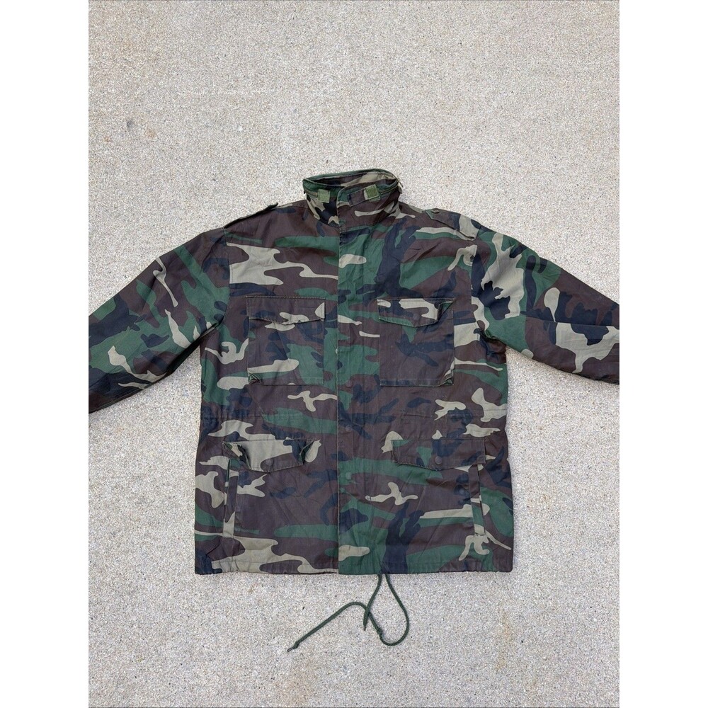 Vintage 90s US Military Woodland Camo Field Jacket Size XL